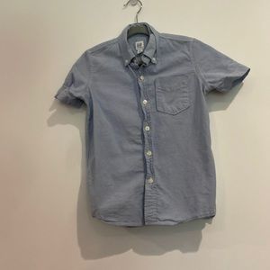 Boys Oxford blue button down shirt sleeve shirt